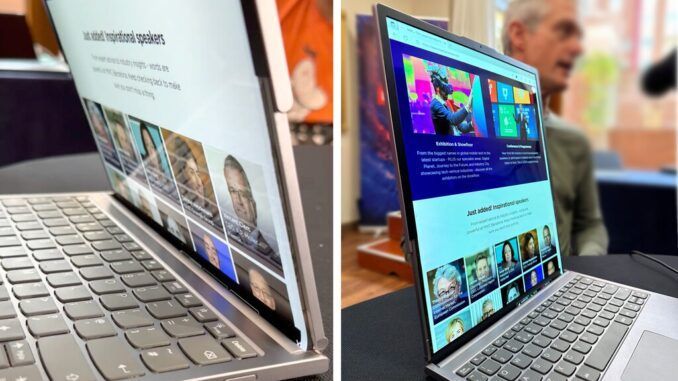 Lenovo presentó un prototipo de ordenador portátil con pantalla enrollable. Lo hemos visto y es alucinante