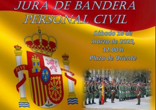 Defensa organiza una Jura de Bandera para personal civil en la Plaza de Oriente de Madrid