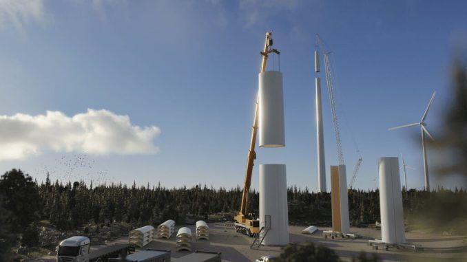 Suecia ha tenido una idea para reducir la huella medioambiental de los aerogeneradores: hacerlos de madera