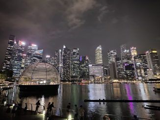 Dentro de la Apple Store de Singapur, una de las más alucinantes del mundo: un domo geodésico flotante