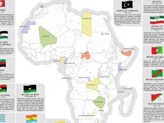 África está llena de estados declarados independientes pero no reconocidos. Este mapa los recopila